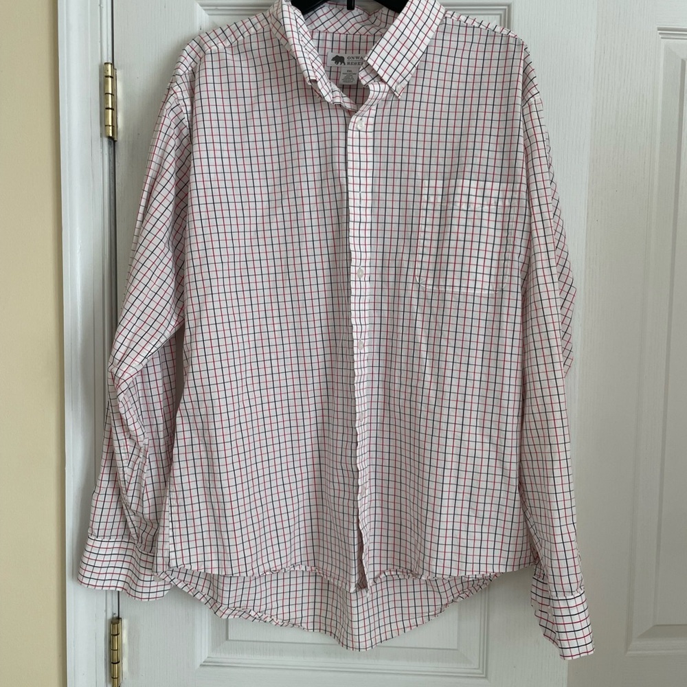Onward Reserve Men's Red and White Checkered Shirt
